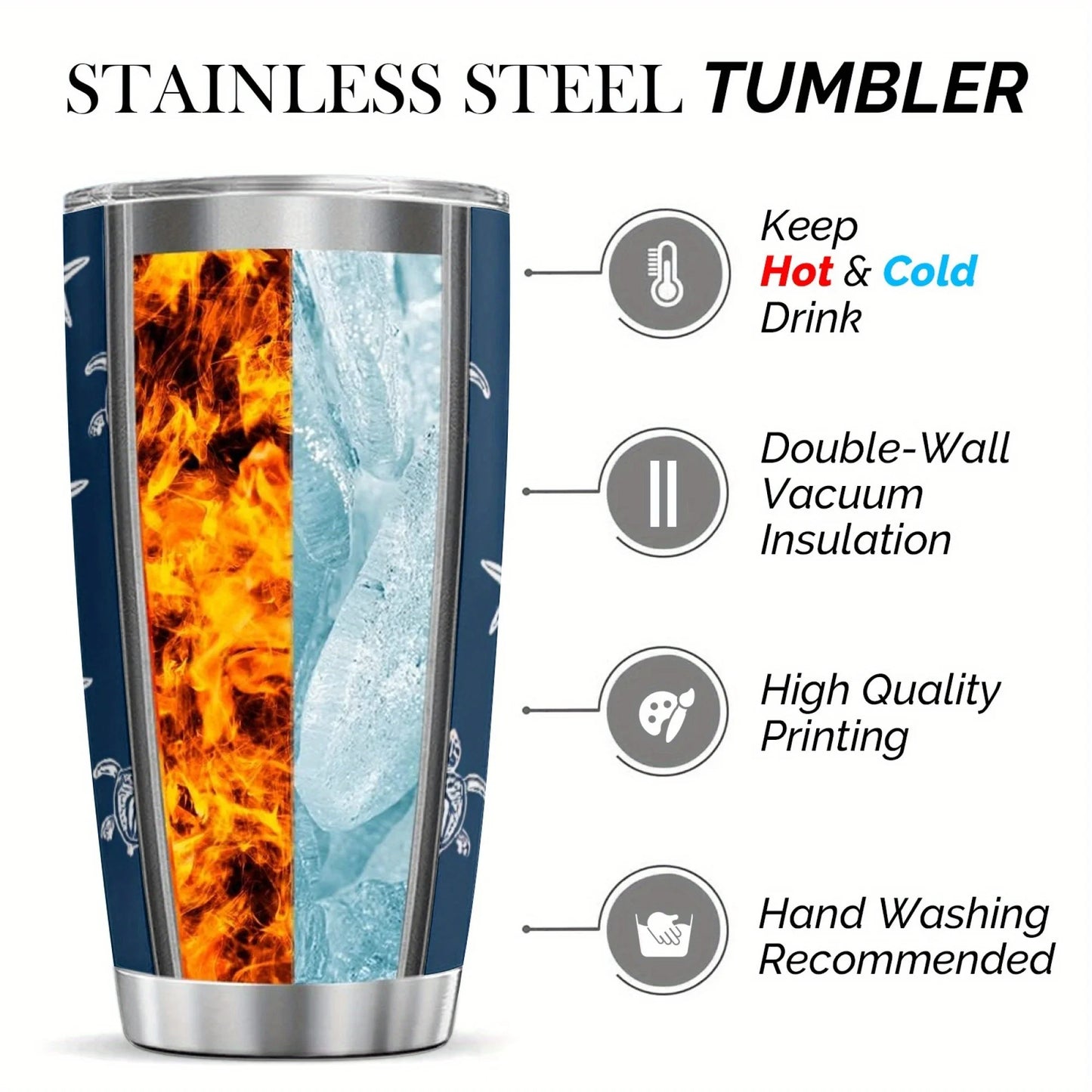 Mini tumbler, Keeps Drinks Ice Cold for 24+ Hours, Outdoor Adventures( Hiking, Camping):