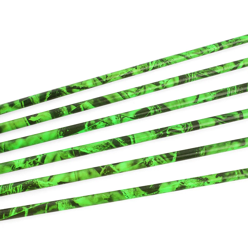Archery Arrows 30 Inch Camo Mixed Carbon Spine 500 ID6.2mm with Rubber Vanes for Hunting Target Shooting Practice