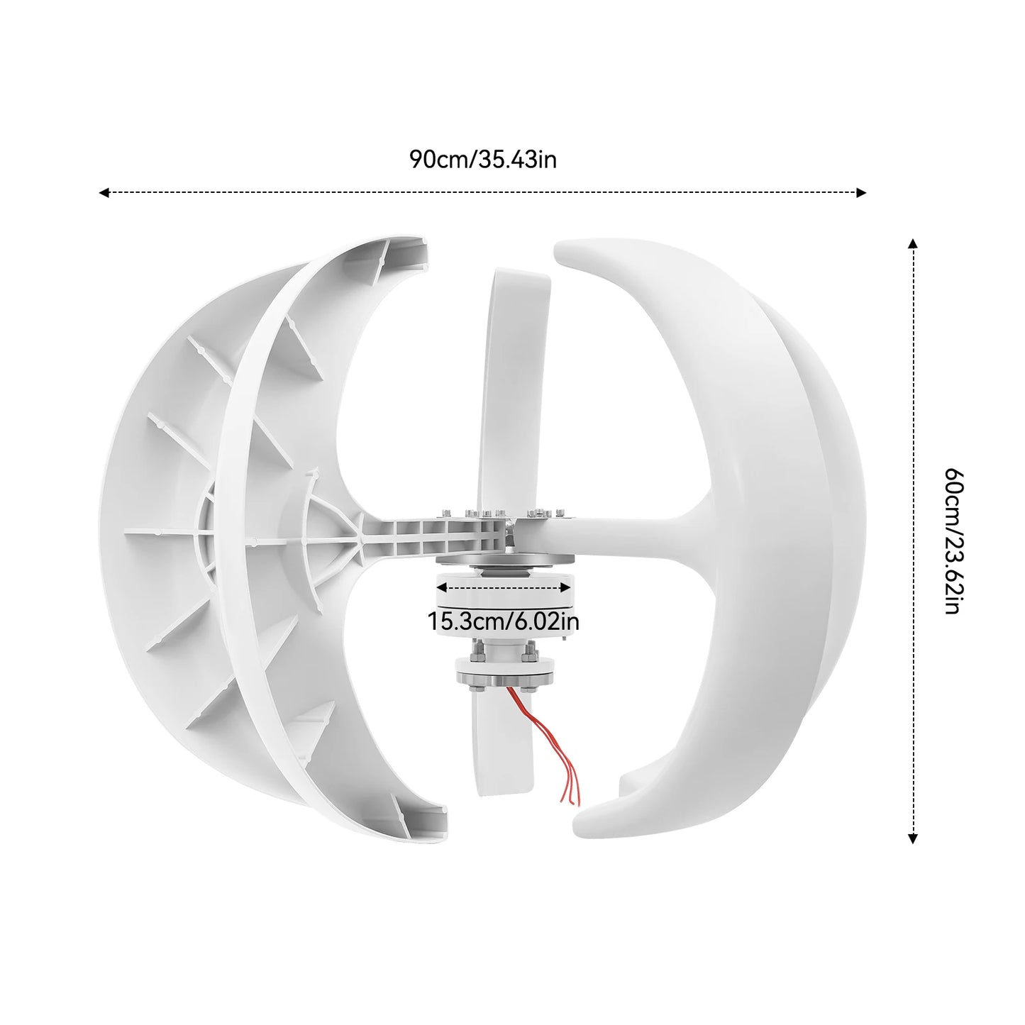 Low Start-Up Wind Speed Vertical Axis Turbine Wind Power Generator with Controller & Flange Plate for Home Ship Hybrid Use