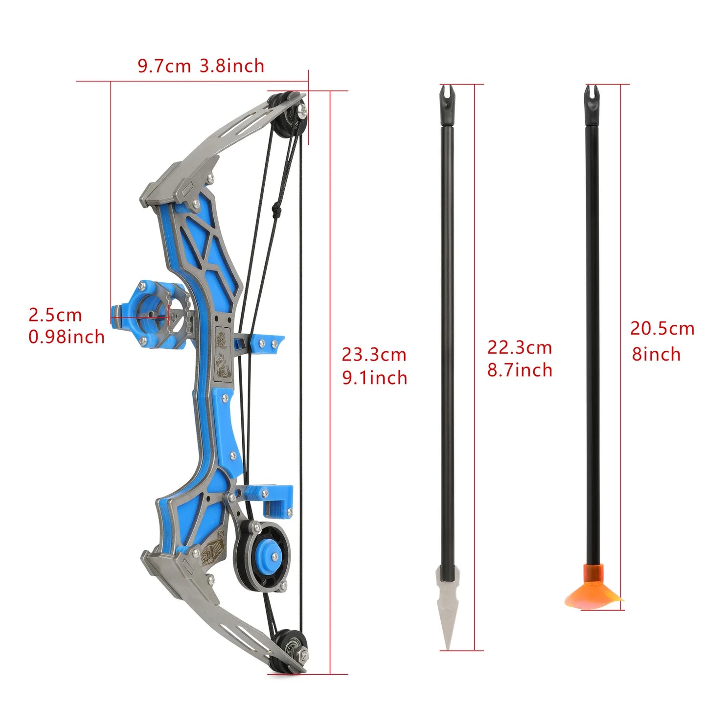 Compound Mini Bow 12lbs 12pcs Arrows Stainless Steel 20-30m Range Small Pulley Bow for Indoor Outdoor Entertainment Gift