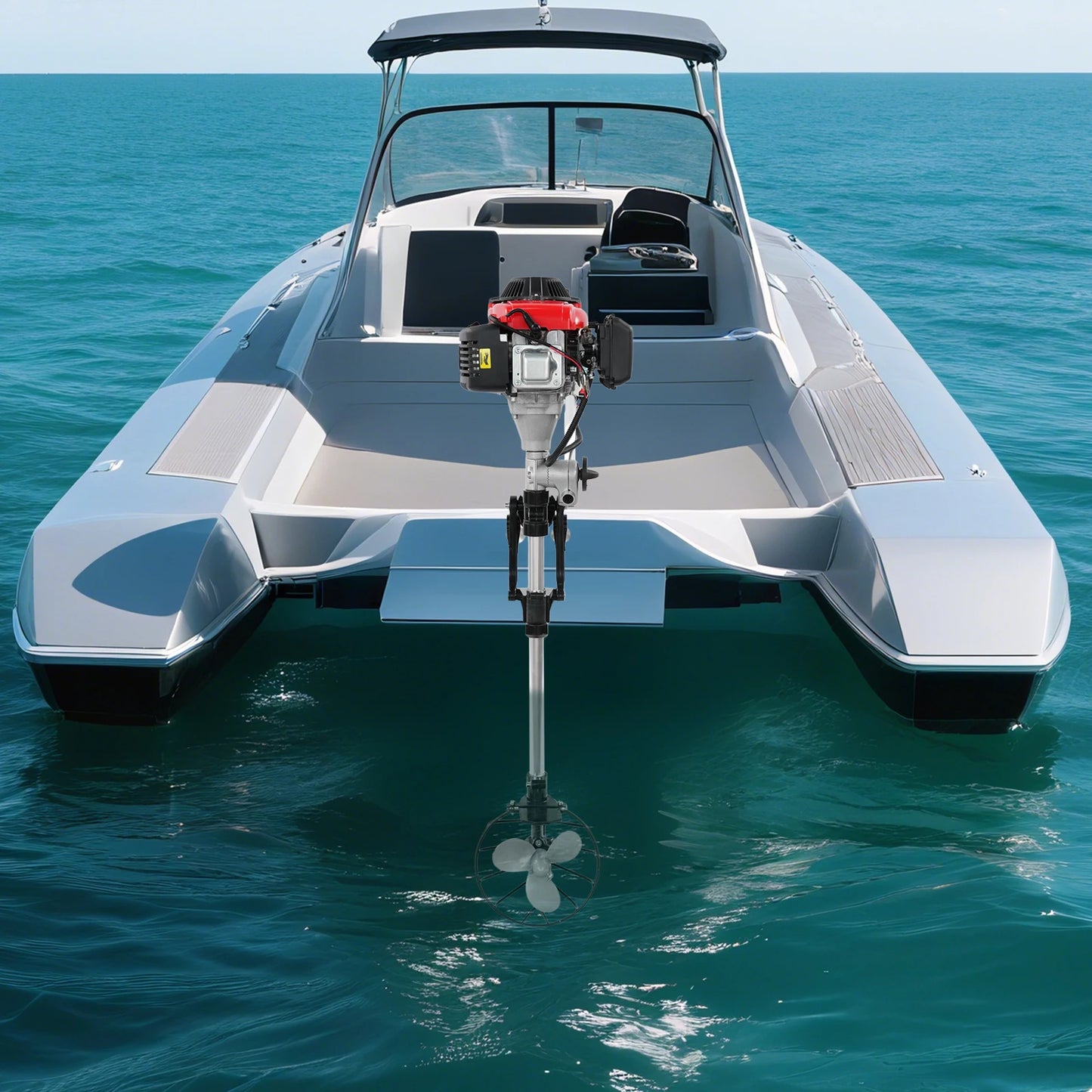 4-Stroke 4.0HP Gasoline Outboard Motor, Single Cylinder Boat Outboard Engine, Air-Cooling Marine Motor With 3-blade Propeller For Kayaks, Canoes, Dinghies, Inflatable Boats