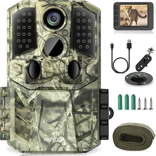 36MP 1920P Trail Camera,Game Camera with Night Vision Motion Activated 0.2s Trigger Time120°Wide Sensor Deer Cam Waterproof with