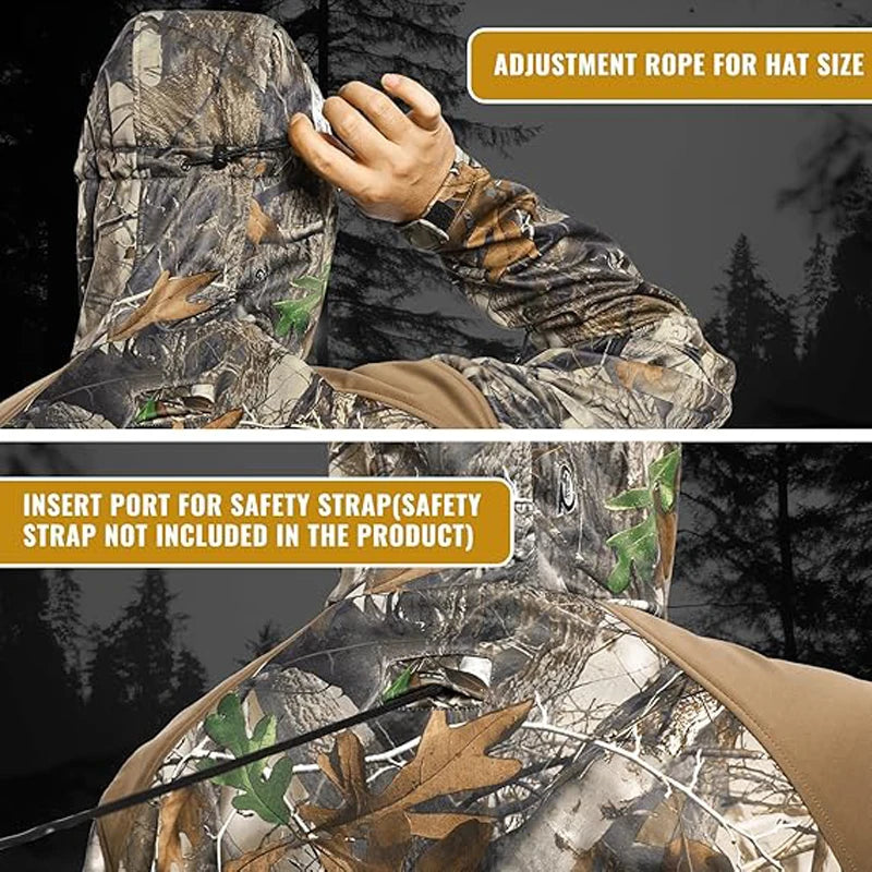 Quiet Hunting Suit Camouflage Softshell Clothes Clothing Gear Hoodie Jacket Pants For Men