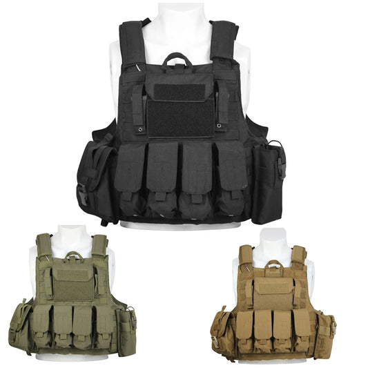 Men Tactical Vest 1000D Quick Release Plate Carrier Chest Rig Combat Armor Vests Outdoor Hunting CS Training Airsoft Vest