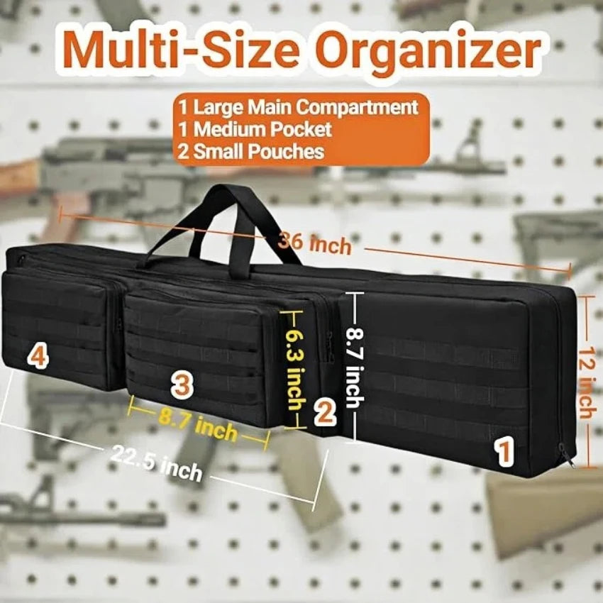 36 46 in Double Rifle Soft Case Dual Rifle Bag Tactical Shotgun Case with Tactical Pockets Backpack for Hunting and Shooting