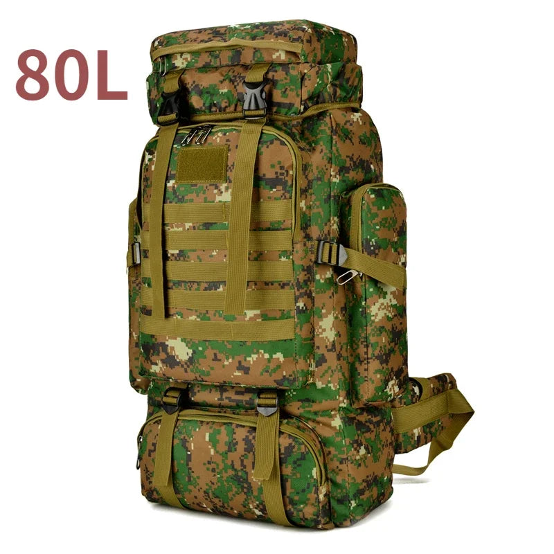 80L Mountaineering Bag Climb Bag Tactical Backpacks Large Backpack Outdoors Hiking Camping Travel Bags
