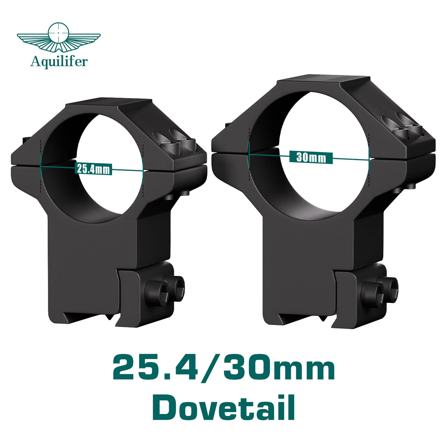 Aquilifer 1 inch/30mm Scope Rings 11mm Dovetail Rail Mount Adjustable Elevation Fit for Rifle Scope Shotgun AR AK Hunting