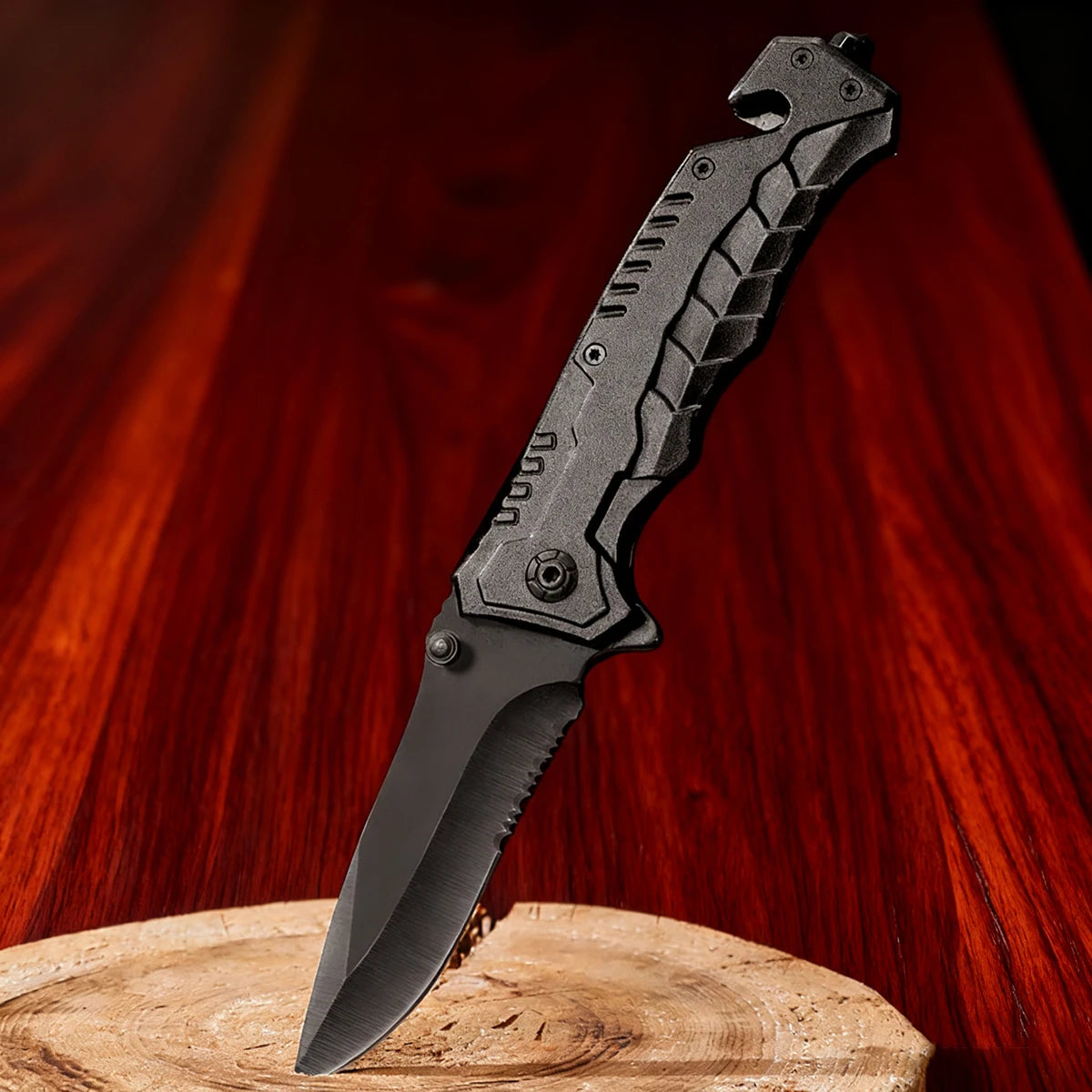 Rush Deer pocket knife, self-defense knife, men's and women's lightweight pocket knife, EDC clip pocket knife, glass crusher