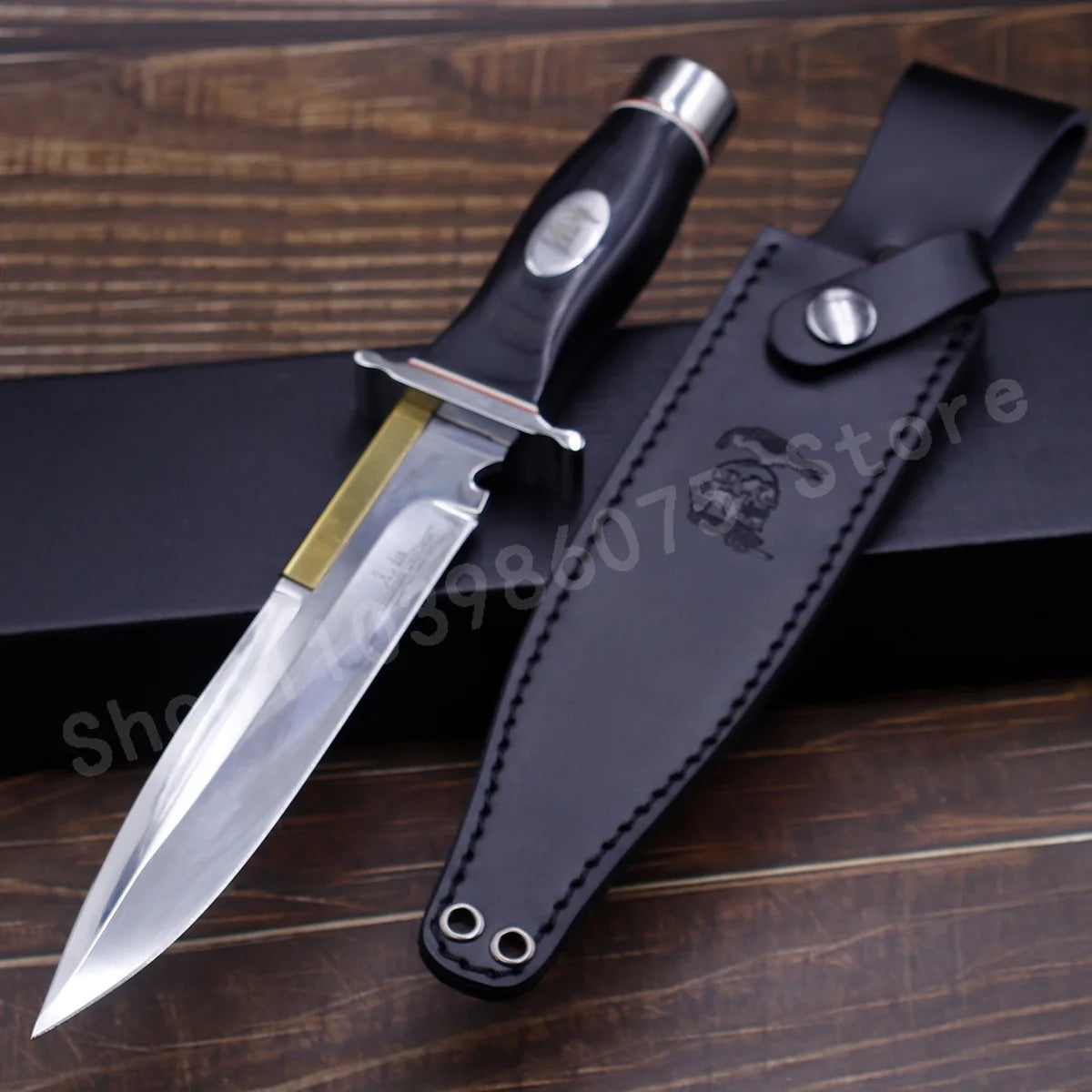 High-hardness Outdoor Straight Knife with 9Cr13Mov Blade Blackwood Handle Survival Portable and Self-defense Tactical Knife