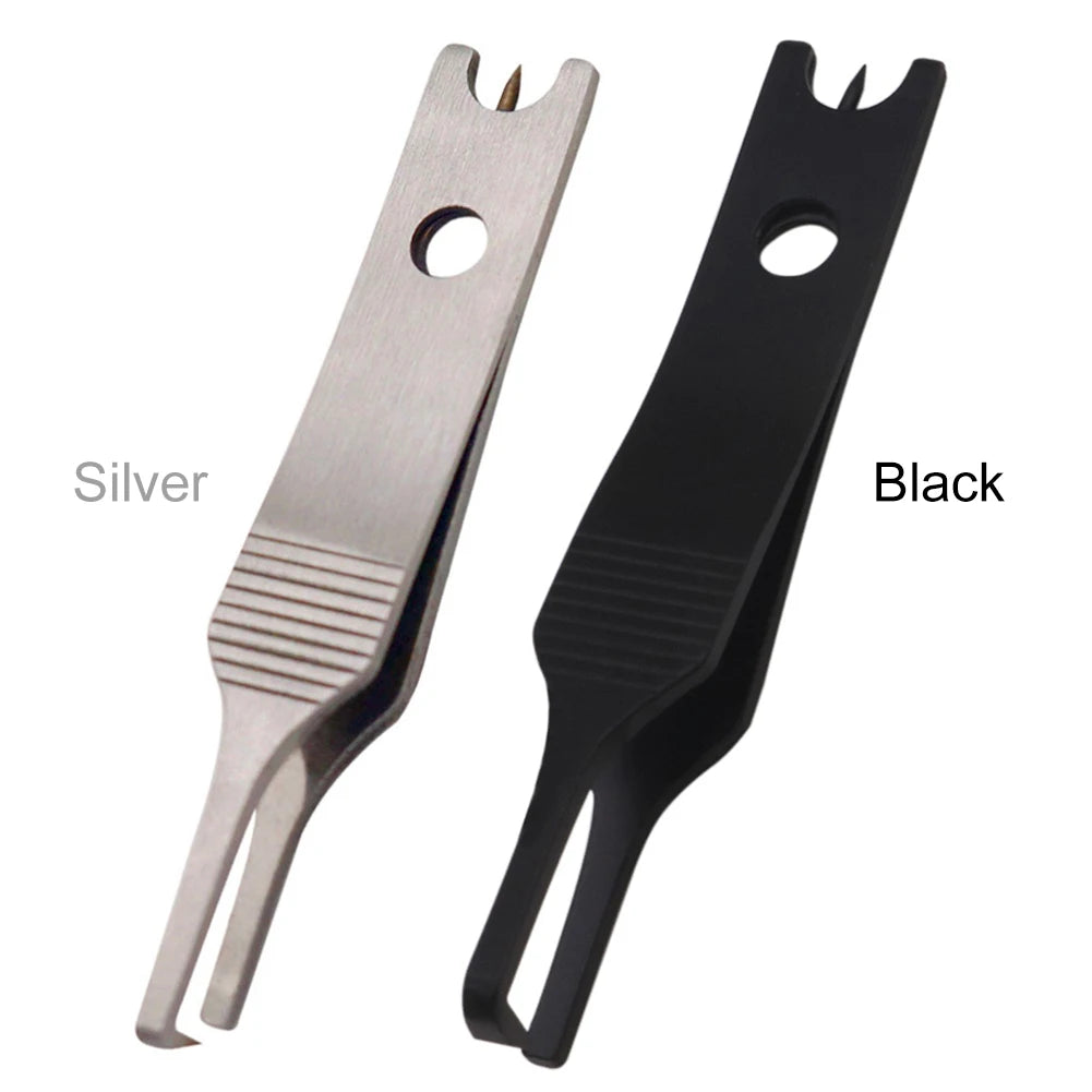Fishing Line Tweezers Cutter Quick Split Rings Opener Stainless Steel Mini Fishing Pliers Lures Rings Opener Fishing Accessories