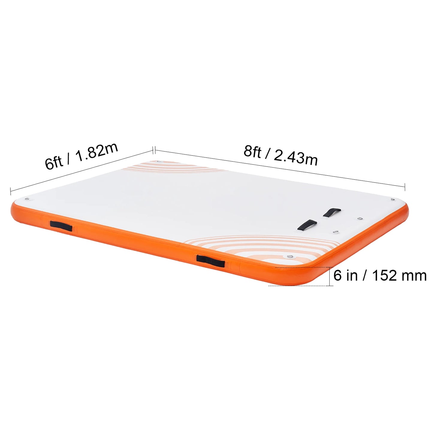 SucceBuy Inflatable Floating Dock Non-Slip Water Floating Dock Mat with Detachable Ladder Floating Platform Island Raft for Pool