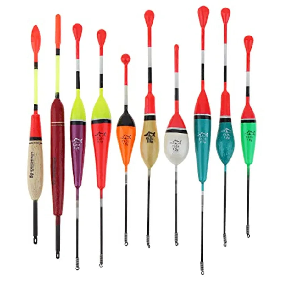 OriGlam Fishing Float and Bobber for Trout Wood Slip Spring Oval Stick Fishing Accessory in Natural Color with High Sensitivity