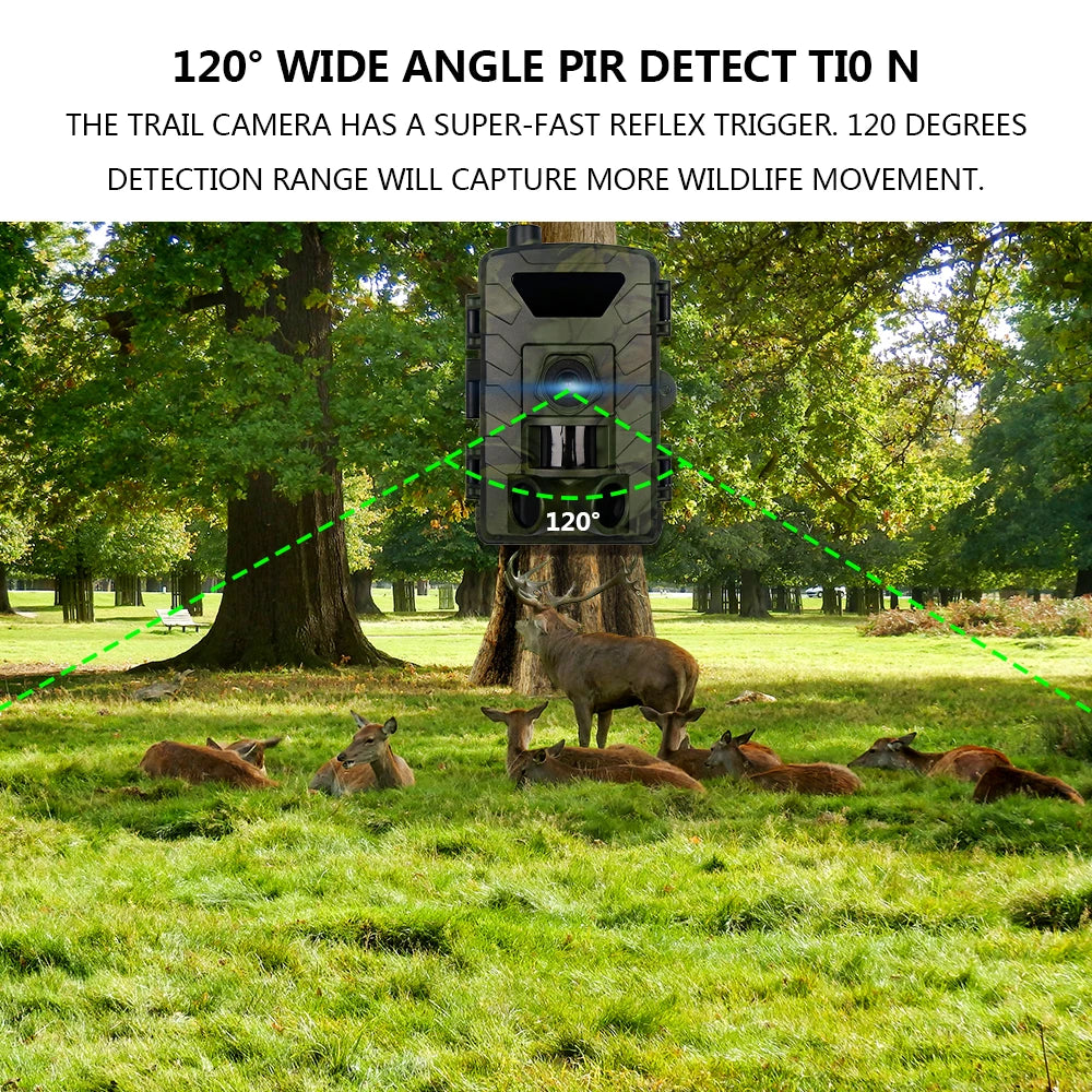 4G APP-Controlled 60MP 1296P Hunting Tracking Camera Wireless Wildlife Camera with 0.2S Night Vision Trigger Trail | Deer Camera Ideal Gift Americas version Bulit-in SIM Card Free 32G Card