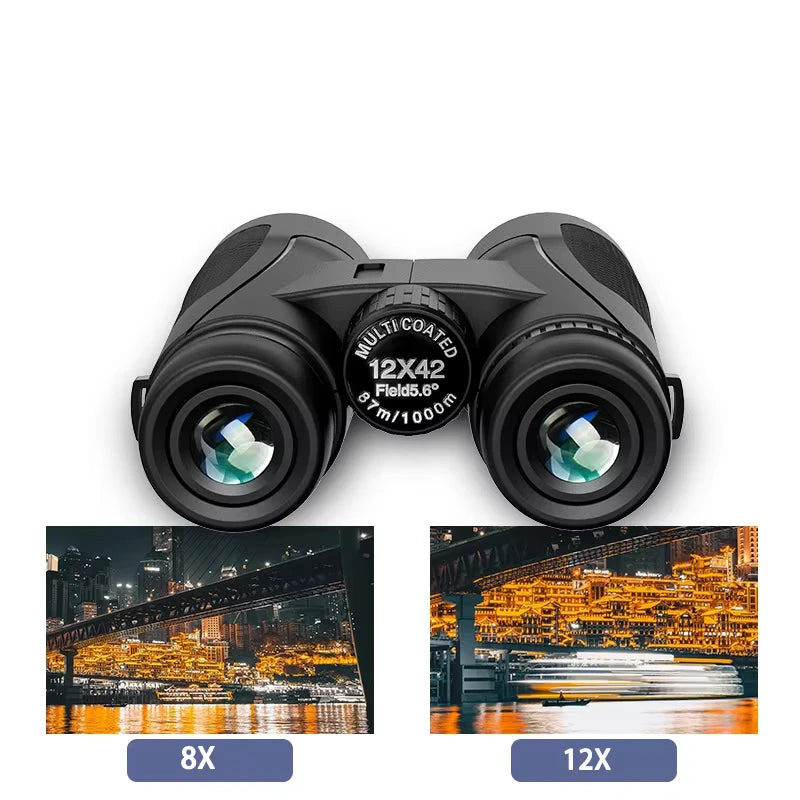 12x42 HD Binoculars, Argon Purging, Waterproof/Fogproof, High Magnification for Bird Watching, Hunting & Telescopes - Color Fidelity