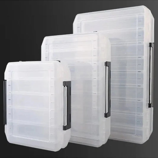 Double Sided Fishing Tackle Box 10/14/18 Compartment Fishing Lure Organizer Fishing Bait Container Box for Storage Big Baits