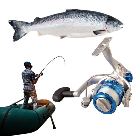 Fishing Reel Metal Spool Spinning Fishing Reel 5.2/1 Gear Ratio All Purpose Fishing Spinning Reel for Freshwater Saltwater