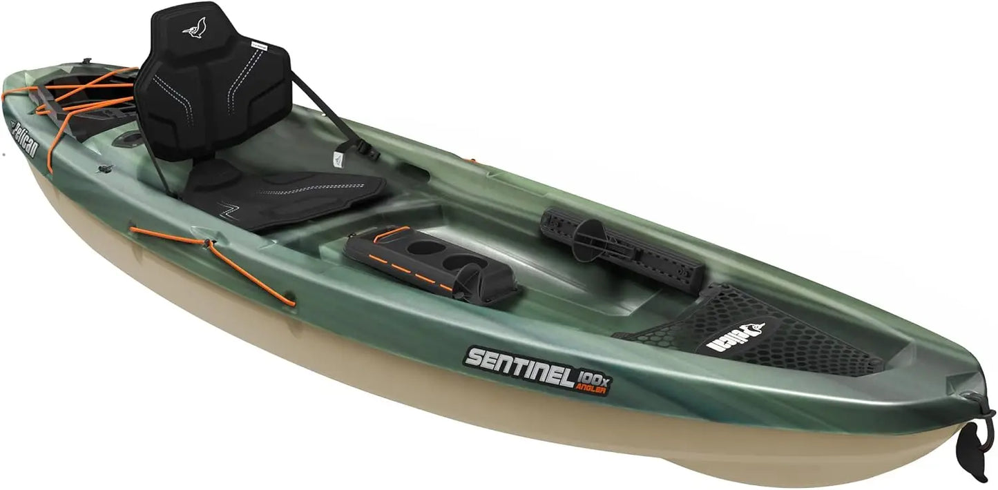 Pelican Sentinel 100X - Angler Sit on Top Fishing Kayak - Lightweight - Ergolounge™ Seating System