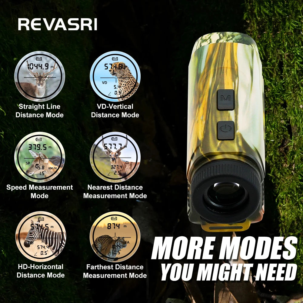 REVASRI Hunting Rangefinder 2000M/3000M, 6x Magnification, Type-C Charging, Distance/Speed Range Finder for Hunting Shooting