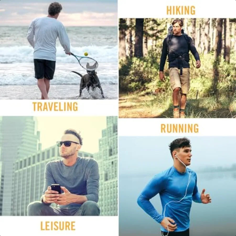 baleaf Men's Sun Protection Shirts UV SPF UPF 50+ Long Sleeve Rash Guard Fishing Running Quick Dry Lightweight