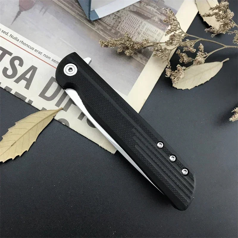 Best-Selling 3801 Pocket Folding Knife with 8Cr13Mov Blade and G10 Handle—Everyday, Adventure, and Cutting Knife for Outdoor Activities, Hiking, Fishing, and Trekking—Great Gift