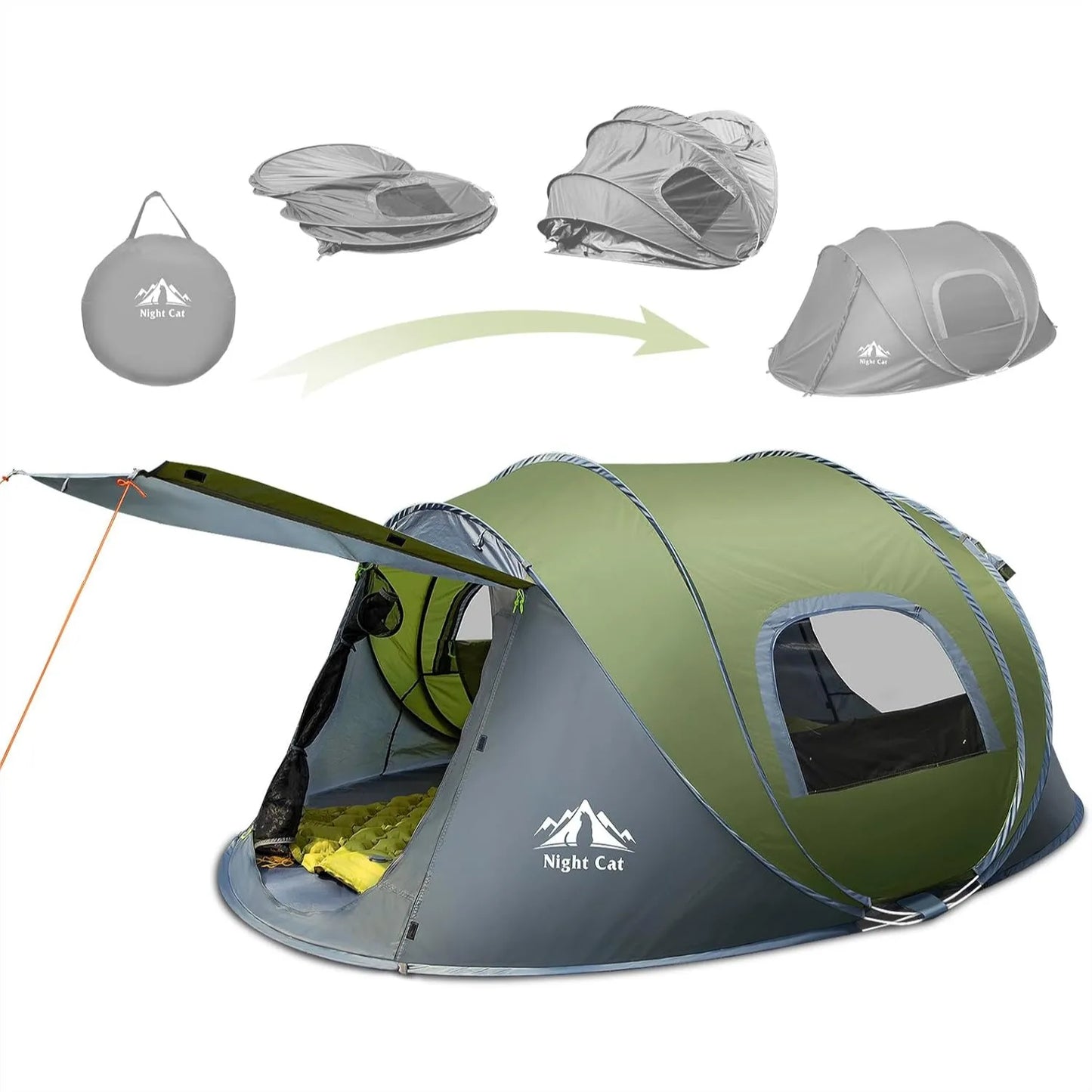 Pop up Camping Tent for 2 Person, Instant Easy Setup with Waterproof Fabric and Cool Ventilation for Family Outdoor