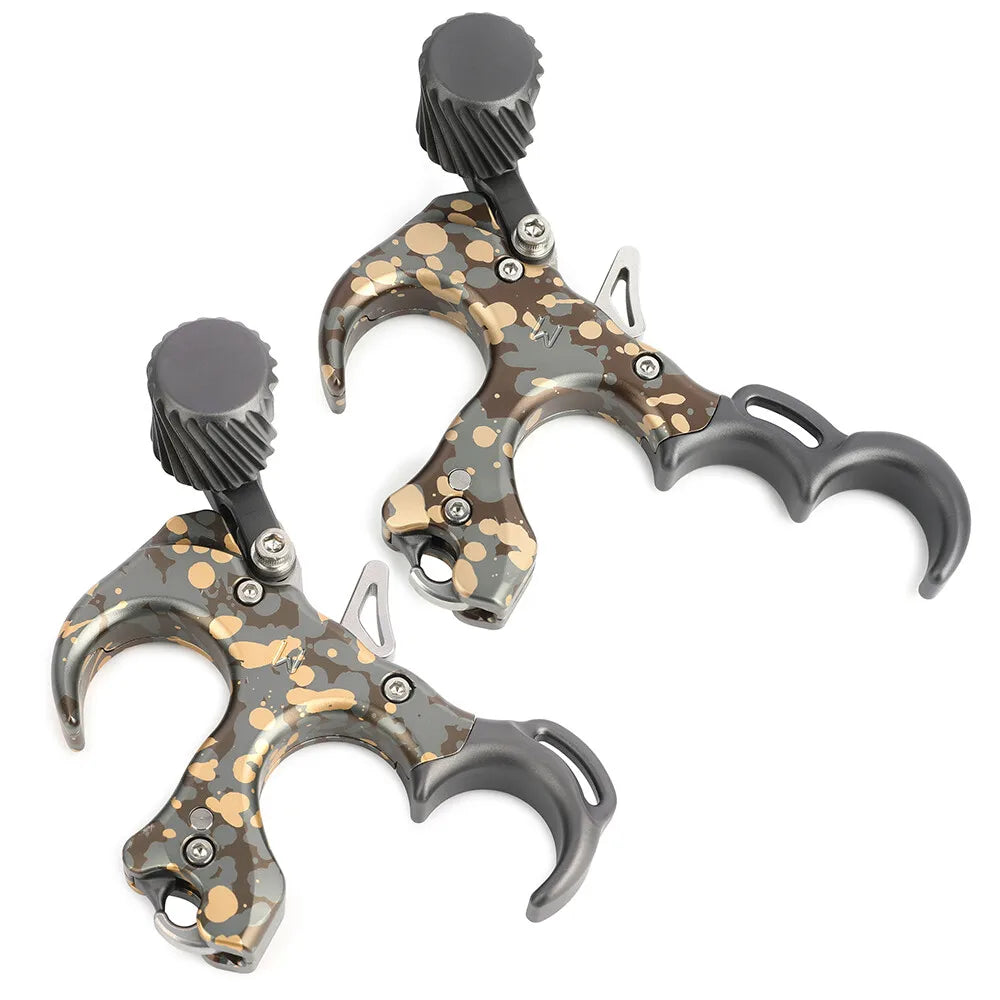 Archery Release Aid, 3/4 Finger Aluminum Grip, Thumb Trigger for Compound Bow, Hunting & Target Shooting, Left/Right Hand Compatible Archery Accessories