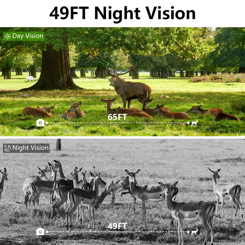 WiFi Trail Camera, 60MP Wildlife Hunting Camera with APP Control, Motion Detection, 32GB TF Card Included, IP66 Waterproof, 120° Wide-Angle for Deer Scouting, Farm Monitoring & Outdoor Use