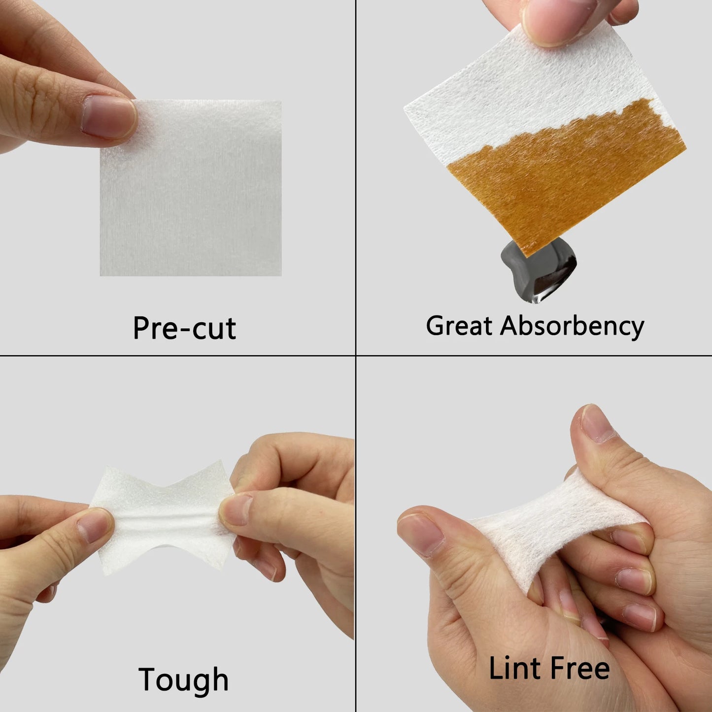 2'' Gun Cleaning Patches 6” Pistol Cleaning Cotton Swab in Storage Box Lint Free Handgun Cleaning Cloth for Most Caliber .30/9mm
