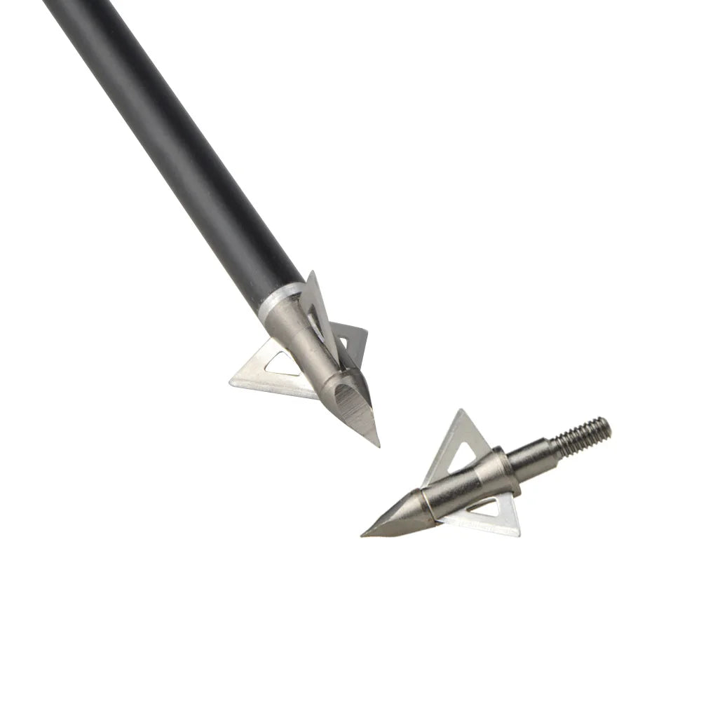 12pcs 100 Grain Arrowheads Stainless Steel 3 Blades Broadheads Archery Hunting Arrow Tips Bow Shooting Hunting Target Point