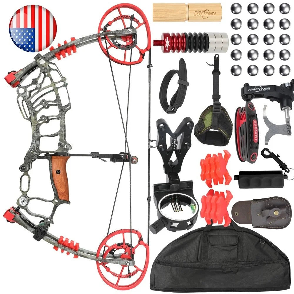 Right Hand Compound Dual-use Bow 30-60lbs 19" Axle Hunting Steel Ball 420FPS Let off 80% Outdoor Target Shooting Hunting