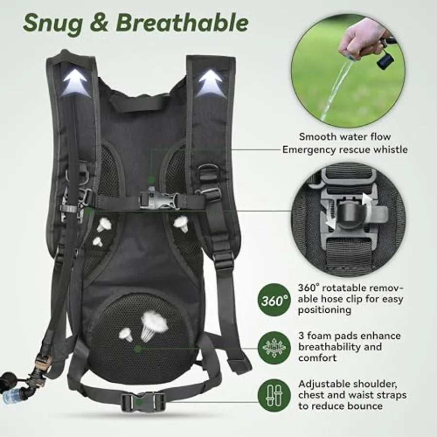 Tactical Molle Hydration Pack Backpack with 3L TPU Water Bladder Military Daypack for Cycling Hiking Running Climbing Hunting B