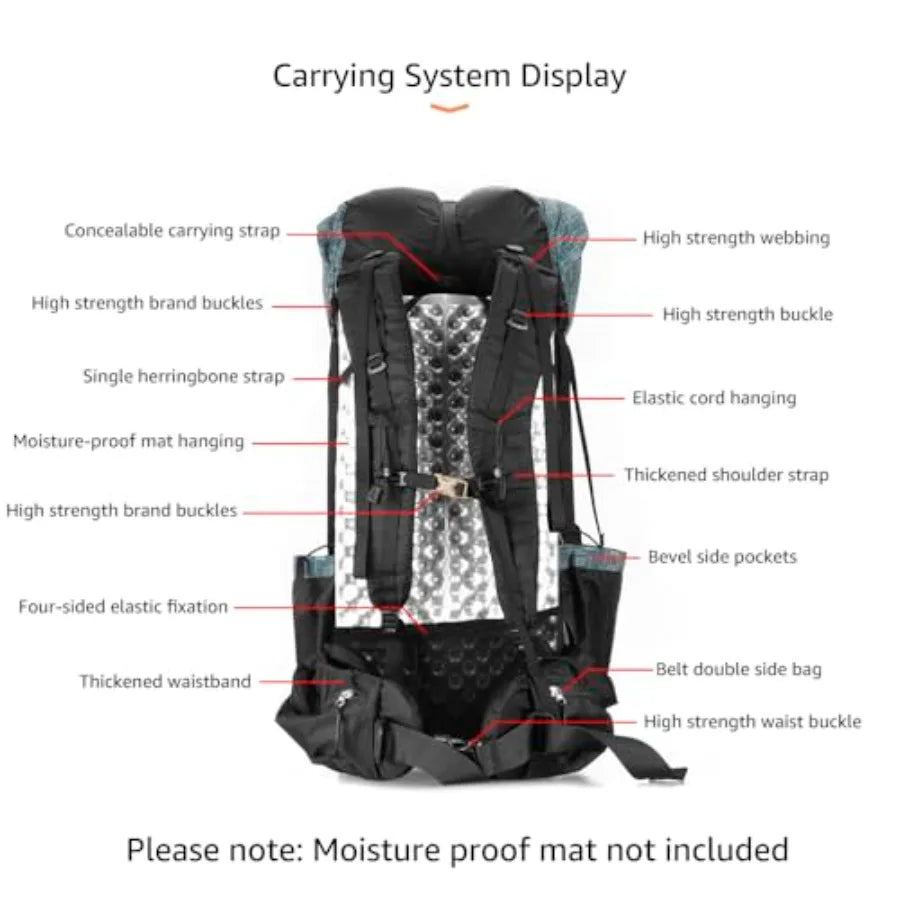 3FULGEAR QiDian Hiking Backpack for Men Women 56L 40+16 Lightweight Outdoor Camping Bag Trekking Daypack