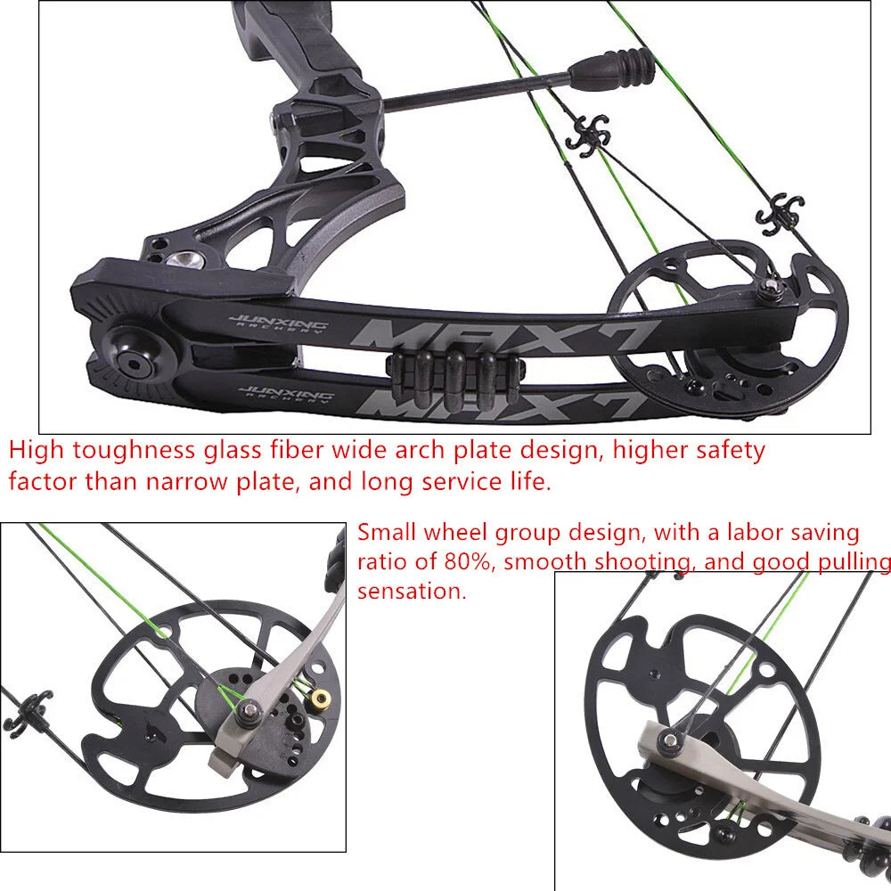 Archery Compound Bow 30-70lbs M129 320fps 80% Let-off Magnesium Alloy Riser for Right Hand Beginners Target Hunting Practice