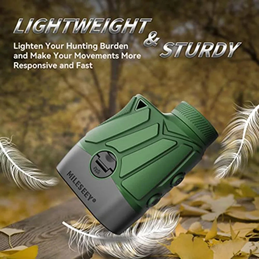 PFSH 1100 Yards Hunting/Golf Rangefinder with Slope Switch 7.5 Large View Angle Hunt Range Finder Supports Rain and Fog Mode He