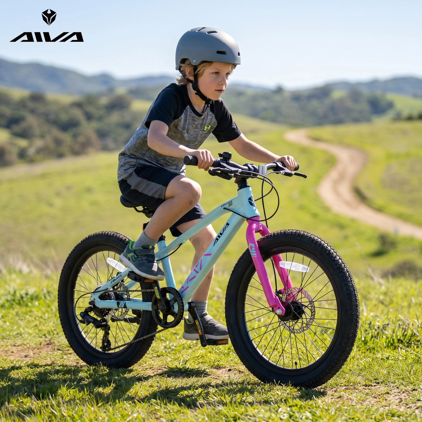 AIVA EXPLOPER-20 Kids Bicycle, 20 Inch Wide Tires, 7 Speed Children's Bike for Boys & Girls, Lightweight Aluminum Frame, Front and Rear Disc Brakes