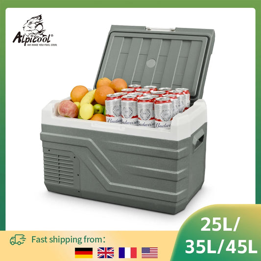 25L 35L 45L Car Refrigerator 12V Compressor Fridge Freezer 12/24V DC 100-240V AC Portable Cooler for Camping Travel
