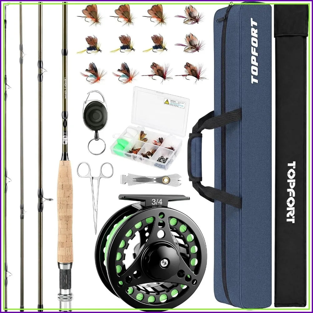 Complete Fly Fishing Rod & Reel Combo Kit – Ready-to-Fish Gear for Trout, Bass, Panfish