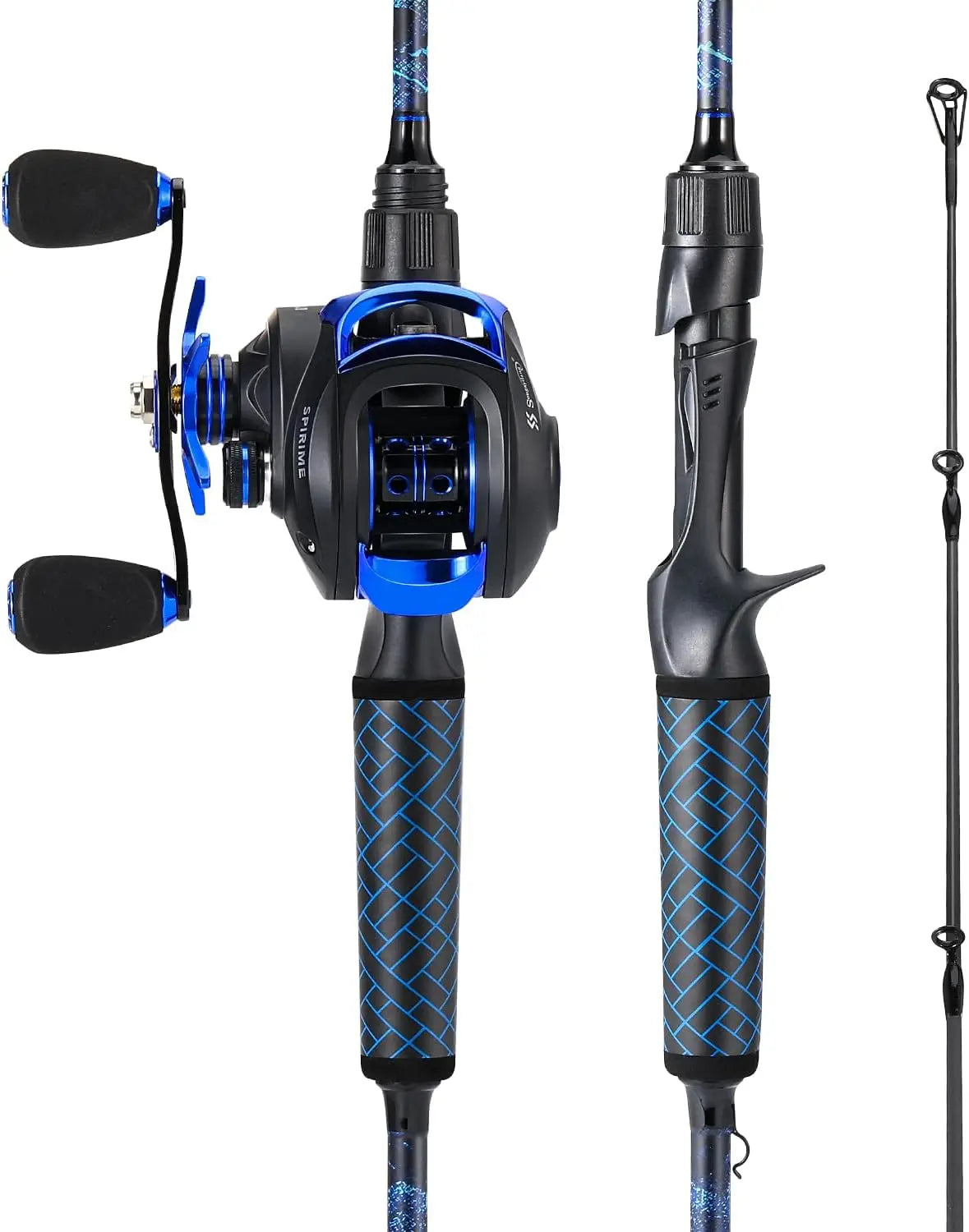 High-Speed Baitcaster Combo – 8.1:1 Gear Ratio, 18.5LB Drag, 9+1 Bearings, IM7 Graphite 2-Piece Rod, 6'/7' M Power for Bass Fishing
