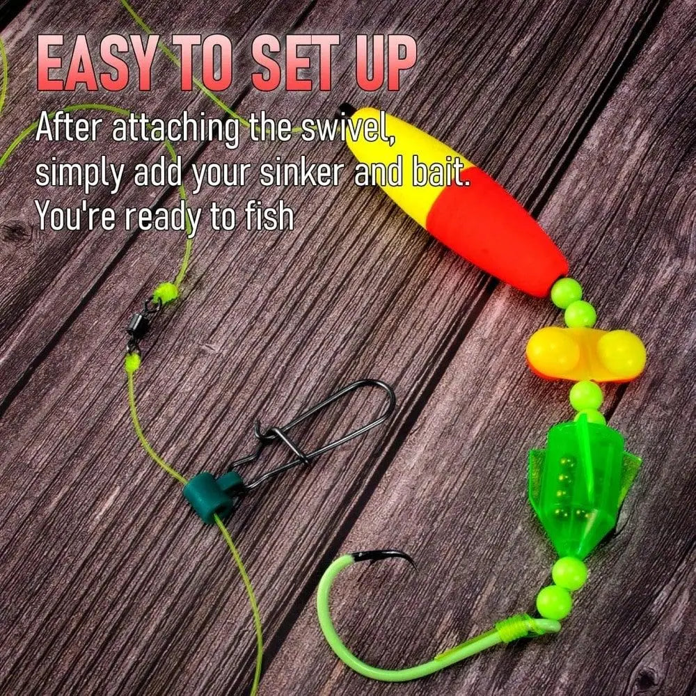 Pack Catfish Fishing Rig Kit Complete Ready Float Rigs Set With Rattles Peg Floats Beads Circle Hooks 6 0 8 0 10 0 Catfishing T