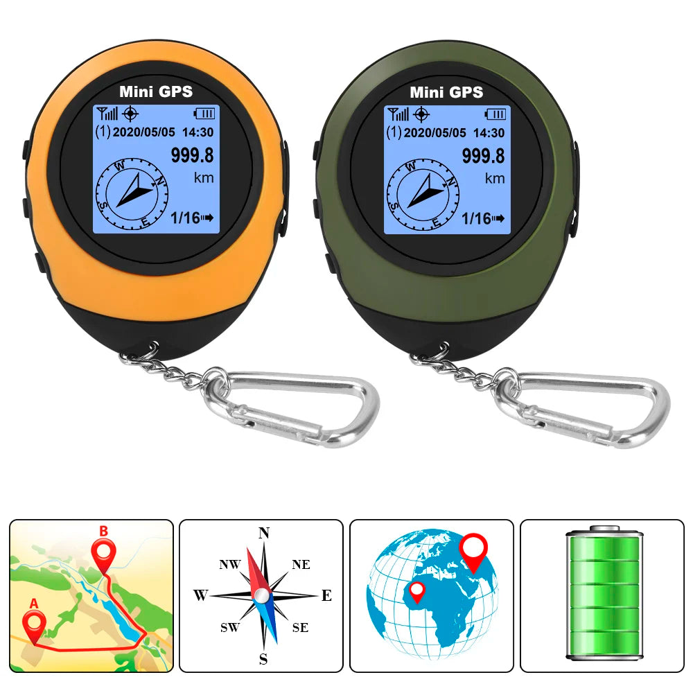 High-Precision Satellite Mini Handheld GPS Coordinates Compass Altitude locator Navigator Outdoor Sports Travel hiking Tracking