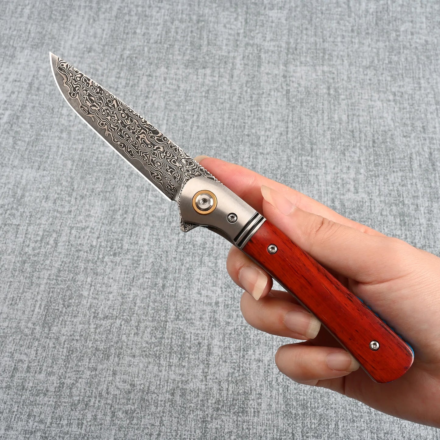 SDOKEDC VG10 Damascus Steel Folding Pocket Knife With Pocket Clip Portable EDC Tool For Camping Fishing Daily Use