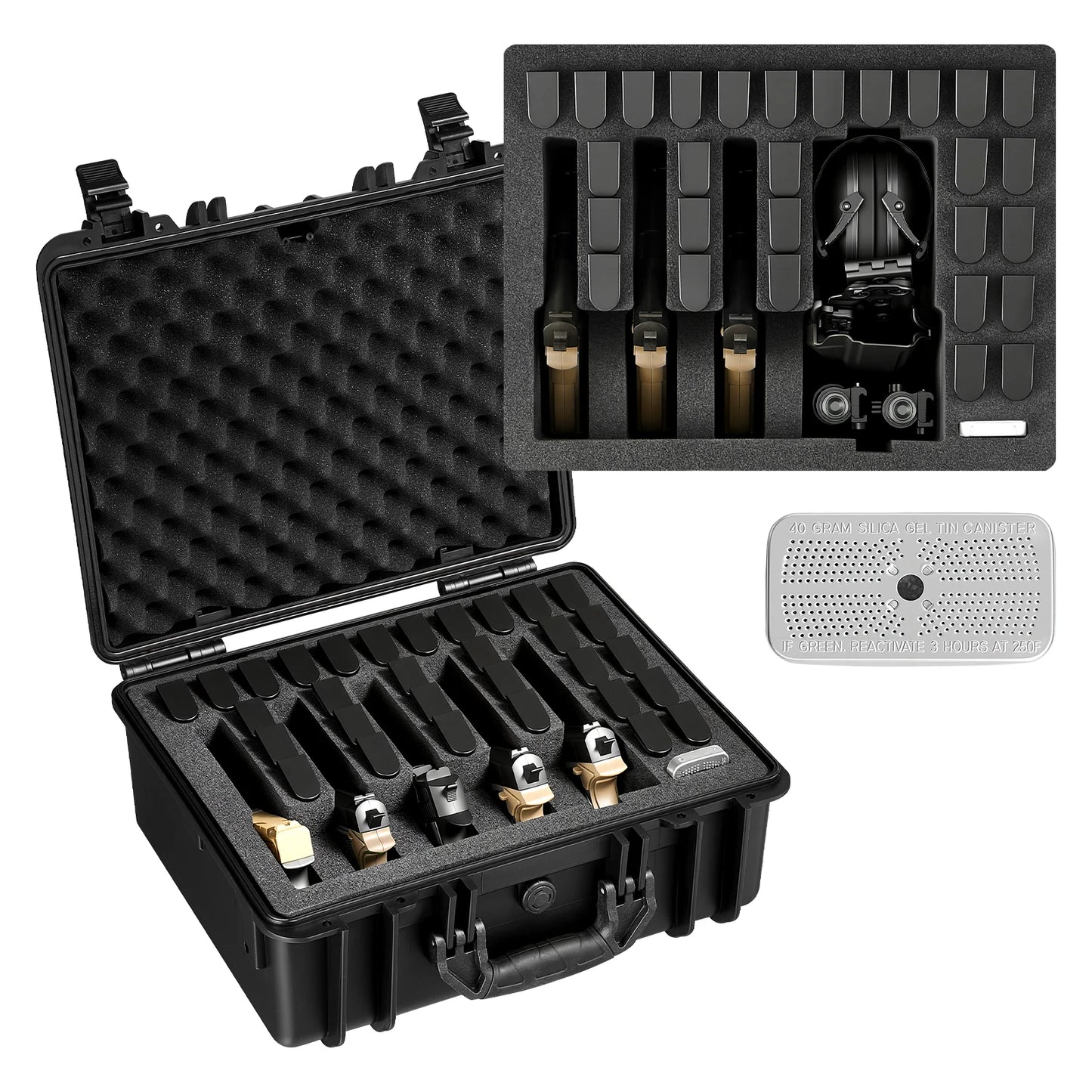 Hard Pistol Case Hard Gun Case with XPE Foam Lining Waterproof Pistol Box with Customizable Interior for Gun Lenses