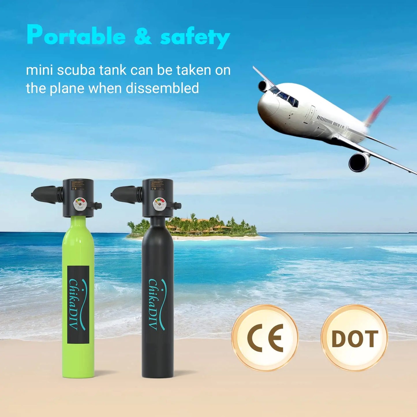 Mini Scuba Tank with 6-12 Minutes 0.5L Portable Diving Cylinder Handheld Reusable Diving Cylinder Oxygen for Snorkeling Underwater Diving Breathing Training Emergency Rescue Black B3