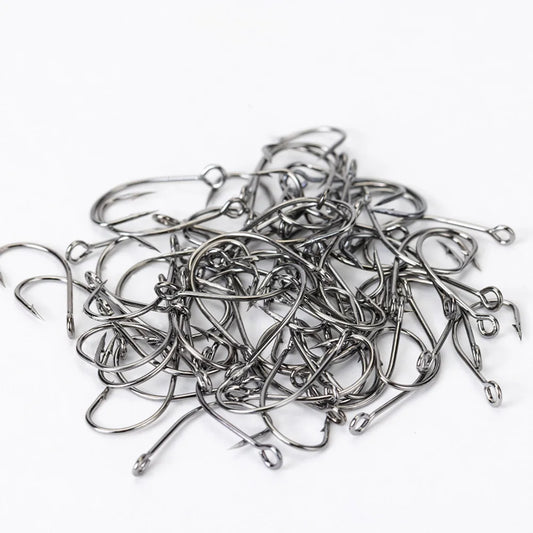 100Pcs Barbed FishHooks High Carbon Steel Carp Fishhook Fishing Barbed Hooks for Freshwater Saltwater Fishing Accessories