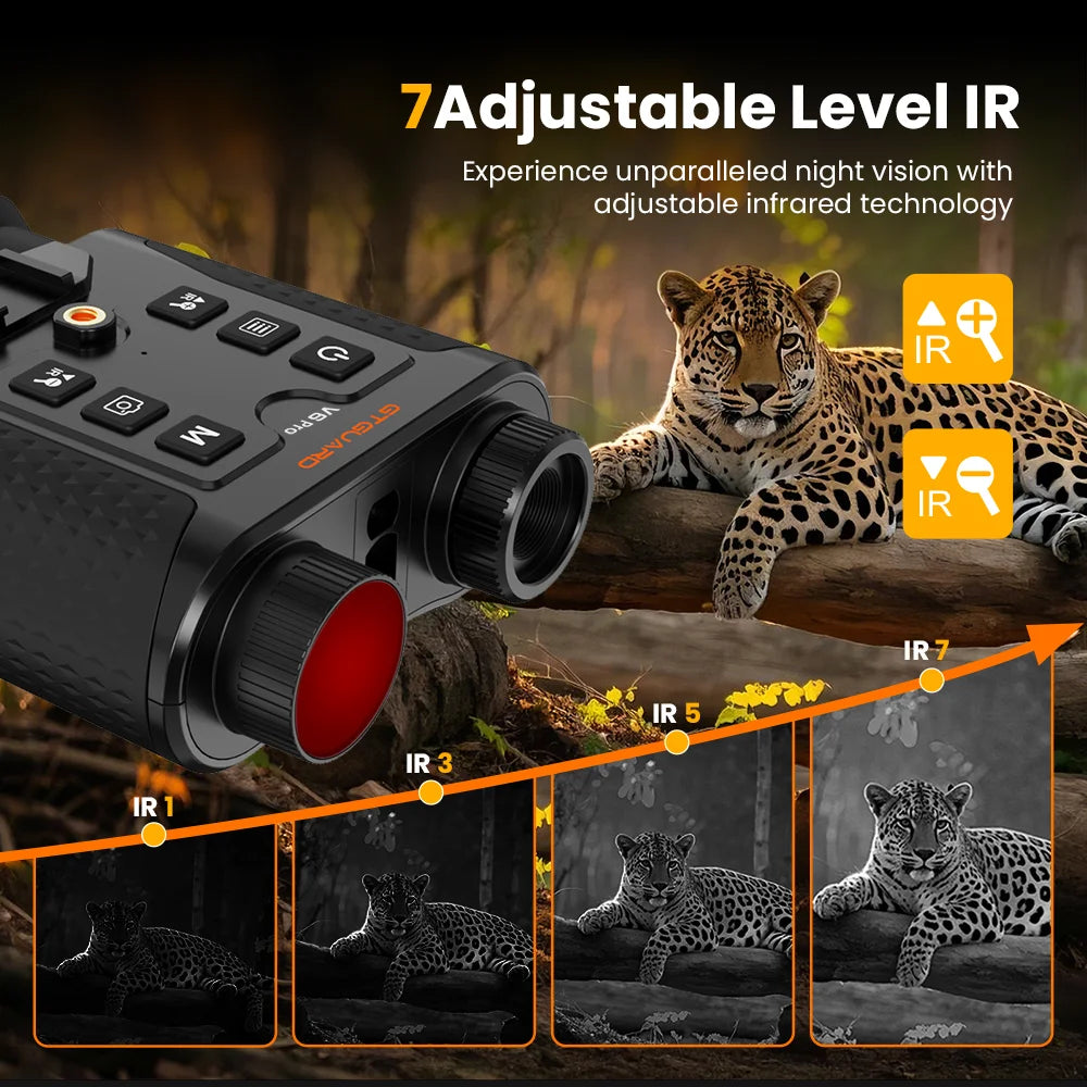 Night Vision Goggles GTGUARD V6 PRO 8X Digital Zoom Head-mounted Binoculars Telescope Crosshair Ranging Distance Measurement Support Helmet-mounted Hiking Animal Observation