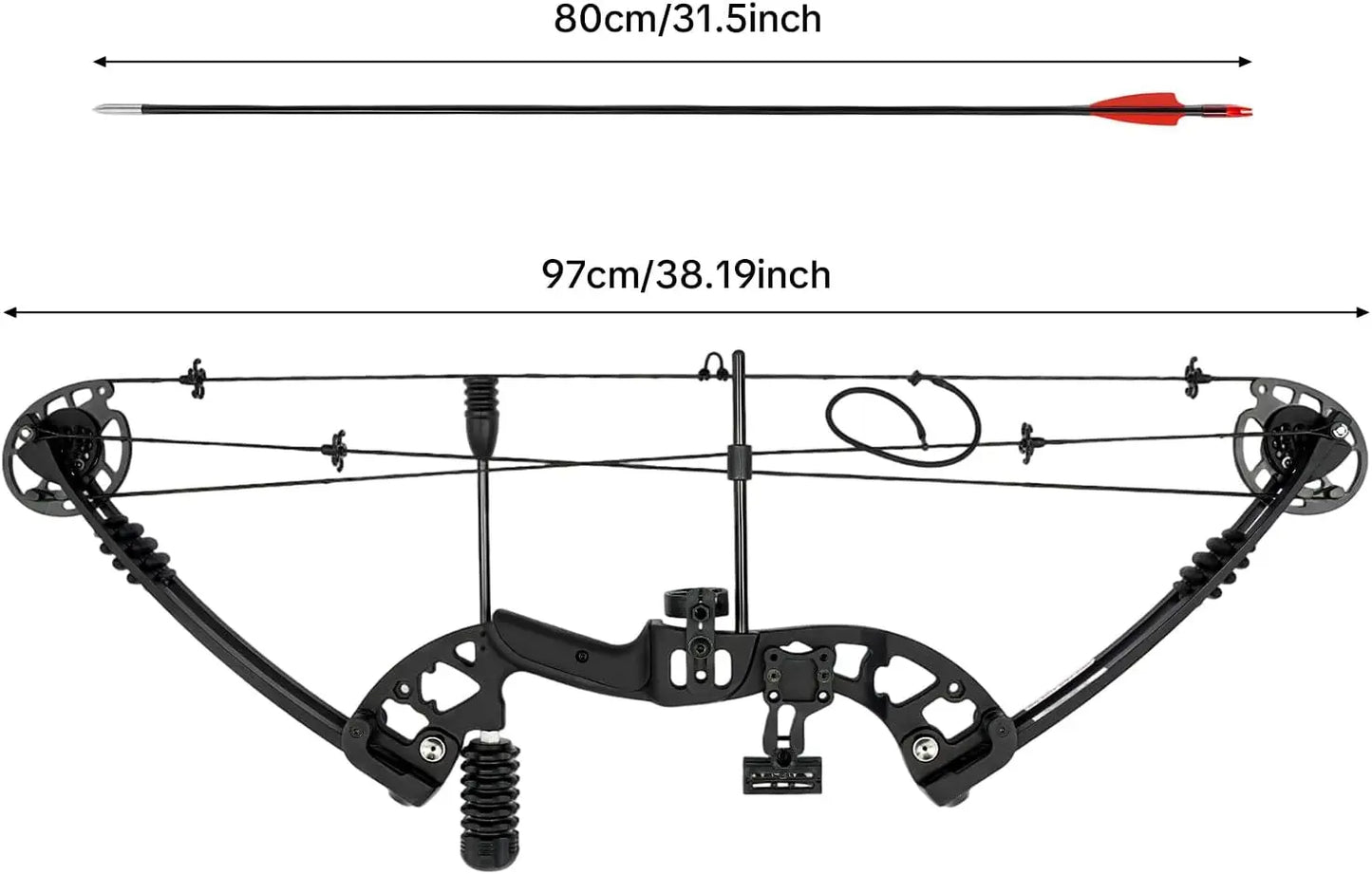 Right Hand Compound Bow and Archery Bow Kit for Adults, 30-55lbs Adjustable Draw Weight Hunting Bow Set with 3-Pin Lighted Sight and 12 Arrows