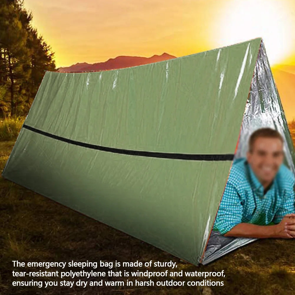 Emergency Sleeping Bag Waterproof Survival Sleeping Bag Portable Thermal Sleeping Bag for Camping Hiking Outdoor Adventure