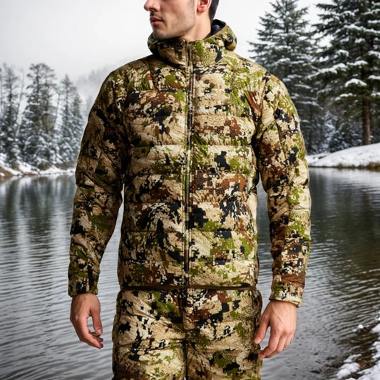 Men's Kelvin Light Down Jacket Winter Camouflage Fishing Hunting Suit
