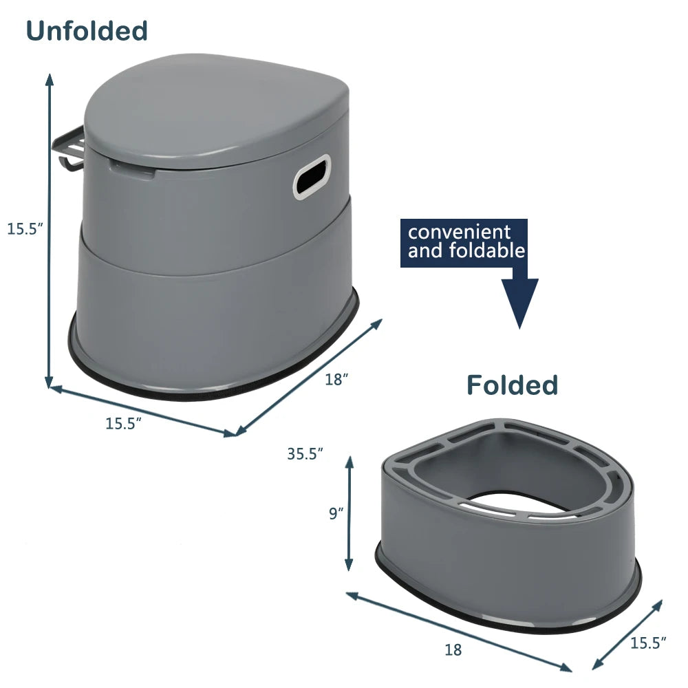 Portable outdoor toilet with non-slip mat, solve toilet trouble in 5 mins for self-driving & camping
