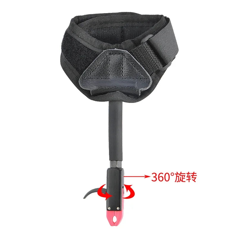 Compound Bow Wrist Release Adjustable Aluminum Alloy 360° Rotatable Jaw Caliper for Hunting Shooting Training Accessories